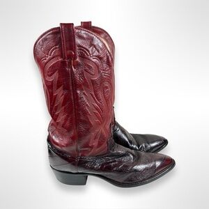 J CHISHOLM vintage 80s eel skin western boots